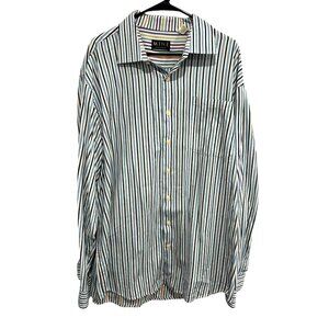 MINE Striped Multicolor Button-Up Long Sleeve Mens Shirt Sz 2XT